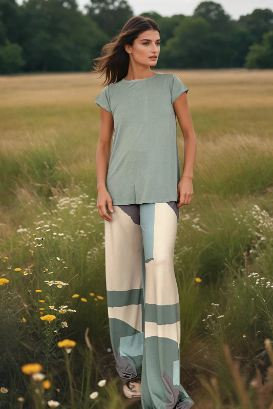 Pantalón MANOLITA Básico Artwork Agua