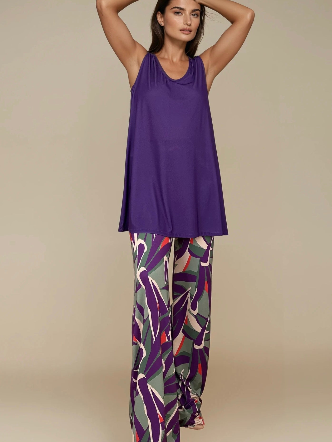 MANOLITA Trousers Geometric Curry Print