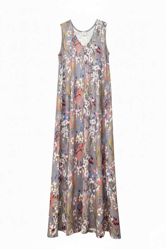 Vestido Largo Sin Mangas LUCÍA estampado Botánico