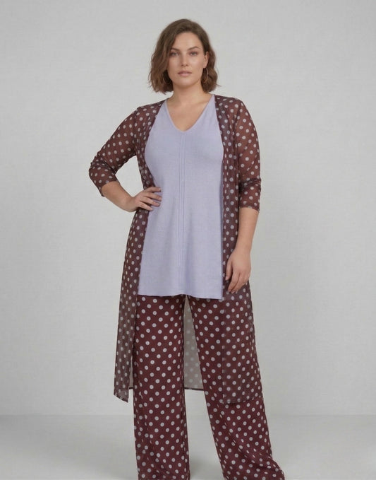 Pantalón MANOLITA Básico Lunar Celeste-Grana