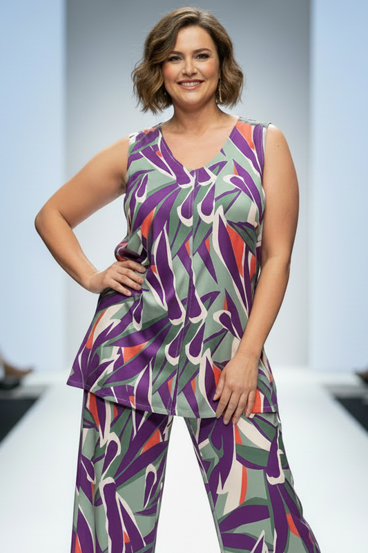 Top Largo Twist NIEVES Sin Mangas Tropical