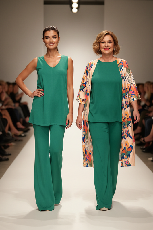 Top Largo Twist NIEVES Sin Mangas Esmeralda