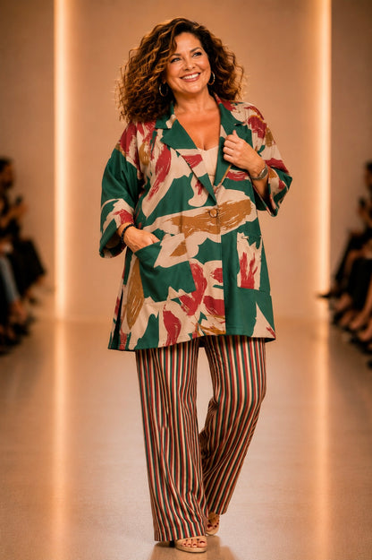 LUSET Long Dress with IKAT Print