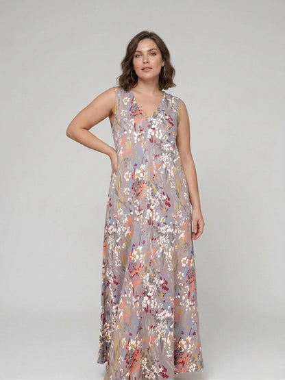 Vestido Largo Sin Mangas LUCÍA estampado Botánico