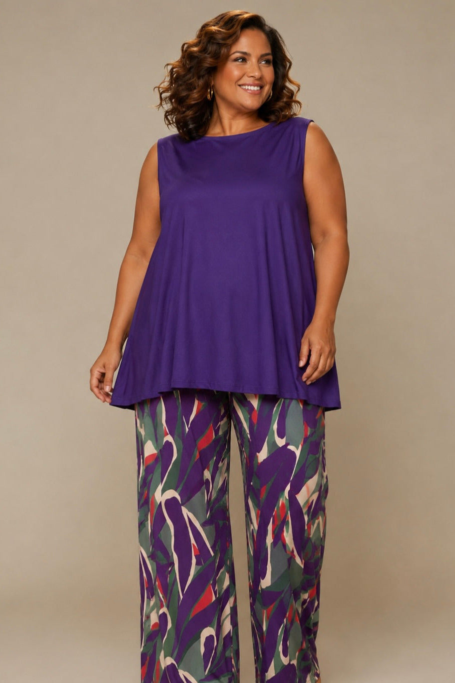 MANOLITA Trousers Geometric Curry Print