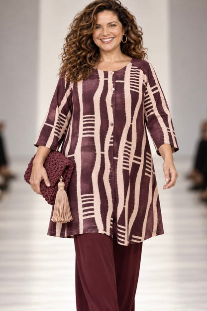 Top Evasé largo KIMMY Estampado Rayas Oporto