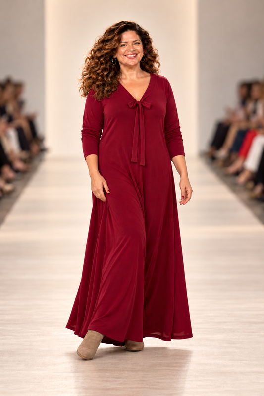 Vestido Largo GALI Granate
