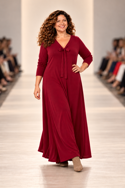 Vestido Largo GALI Granate