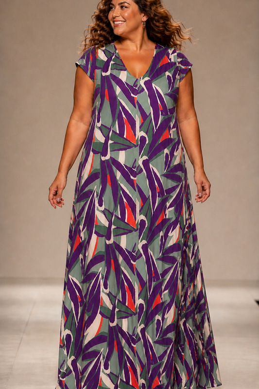 Vestido Largo Manga Mini LUCÍA Tropical