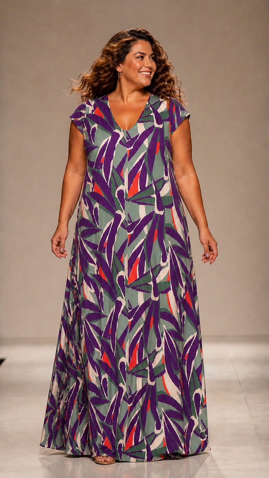 LUSET Long Dress with IKAT Print