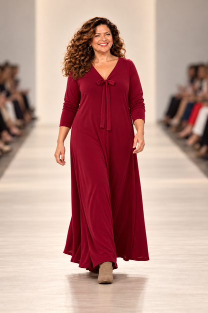 Vestido Largo GALI Granate