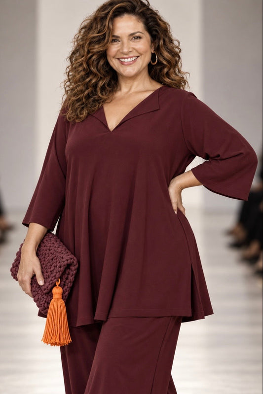Top Evasé DANIELA Punto Crepe Oporto