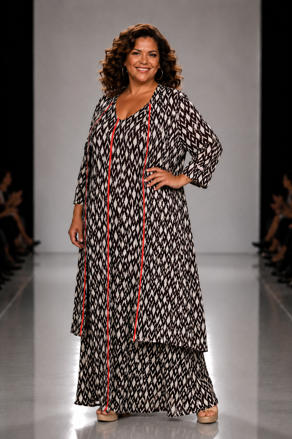 LUSET Long Dress with IKAT Print