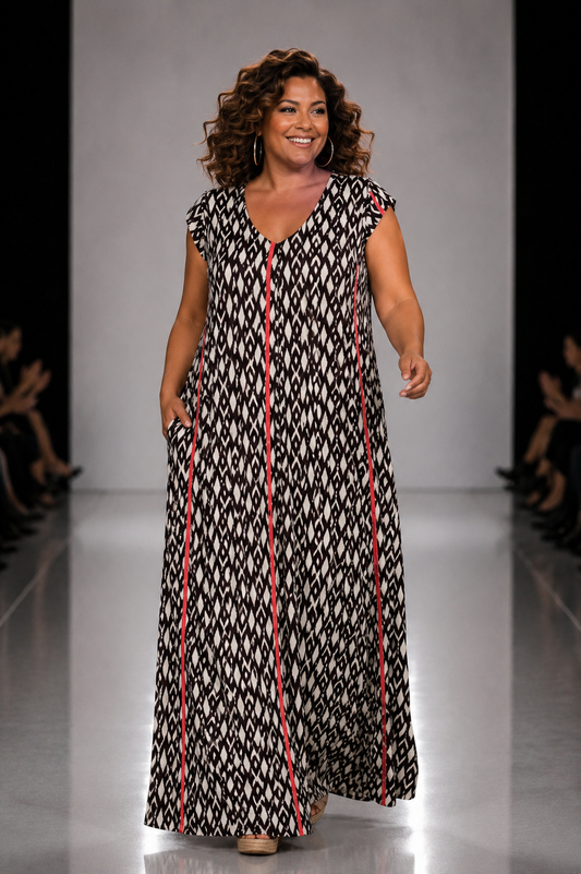 Vestido Largo Manga Mini LUCÍA Tribal