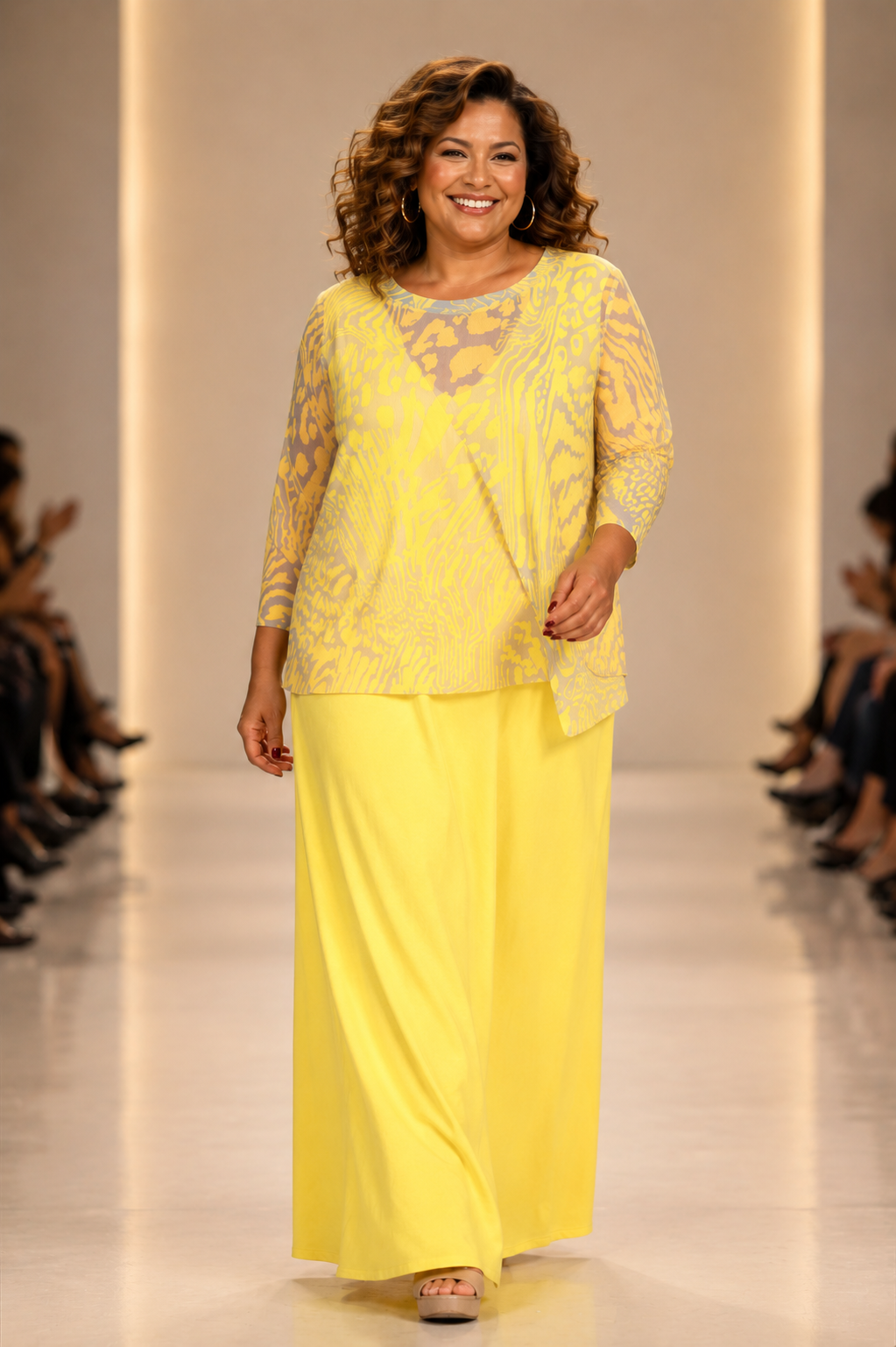LUSET Long Dress with IKAT Print