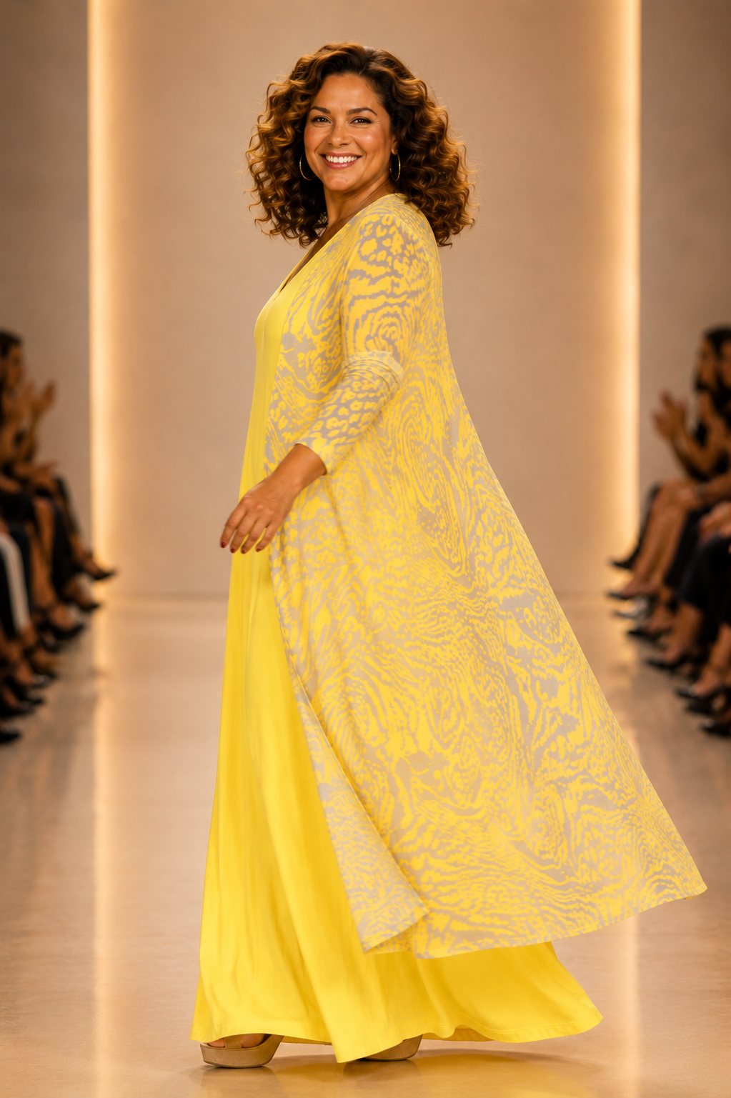 LUSET Long Dress with IKAT Print