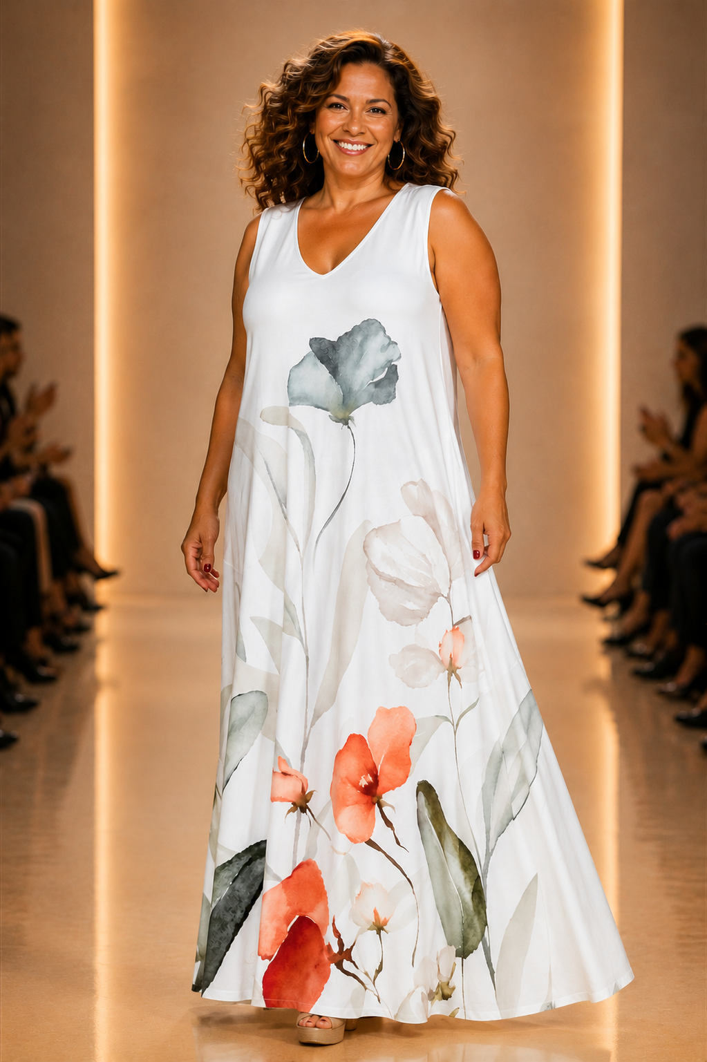 LUSET Long Dress with IKAT Print