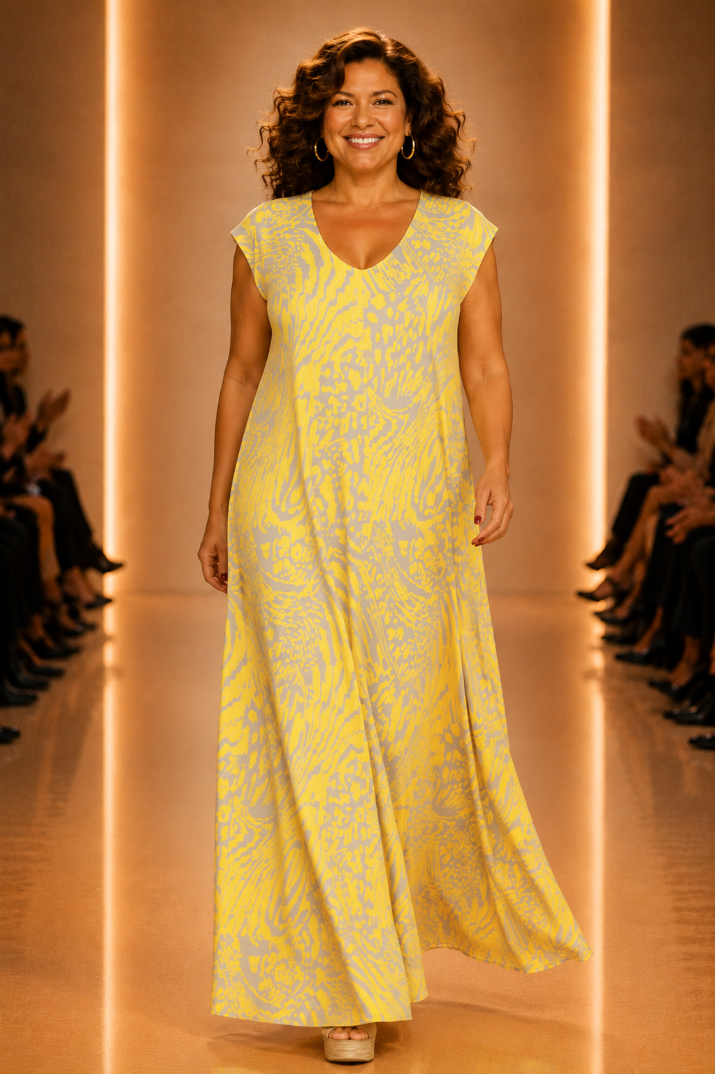 LUSET Long Dress with IKAT Print