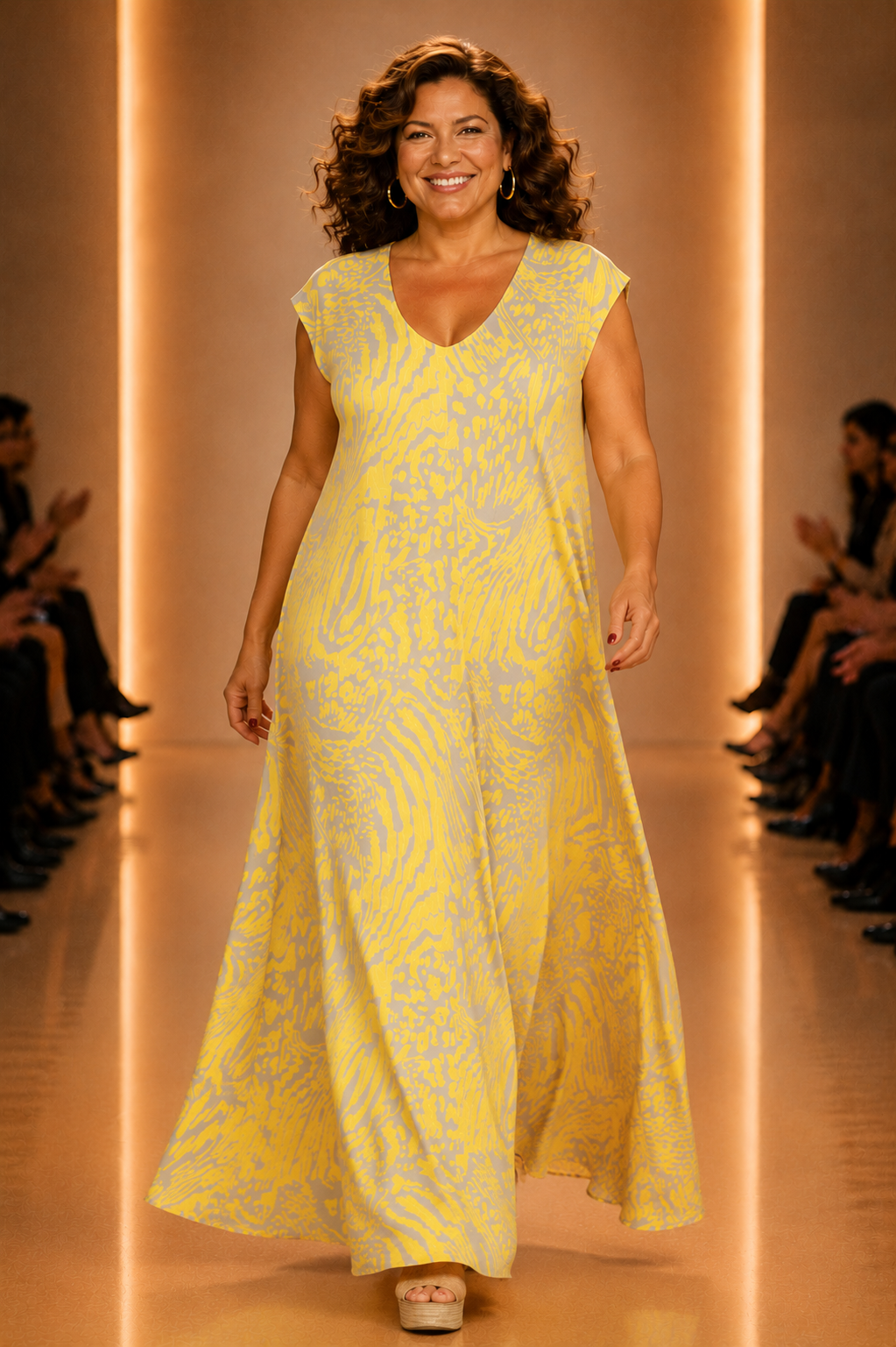 LUSET Long Dress with IKAT Print