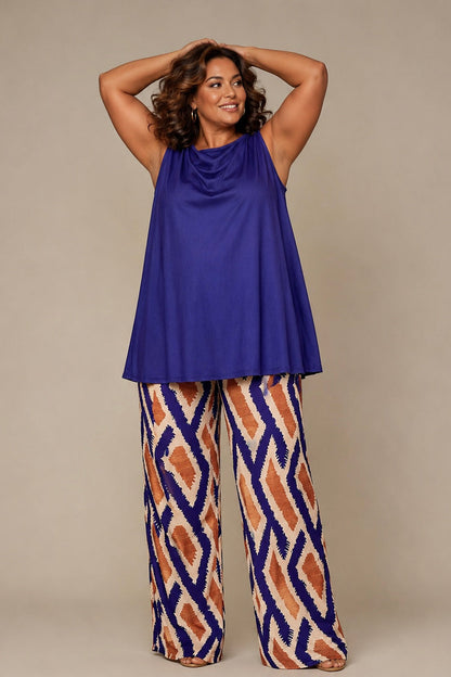 MANOLITA Trousers Geometric Curry Print