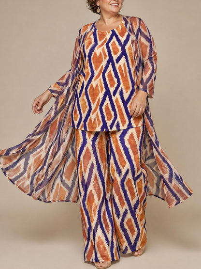LUSET Long Dress with IKAT Print