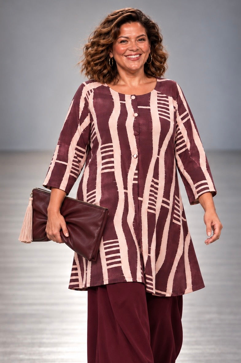 Top Evasé largo KIMMY Estampado Rayas Oporto