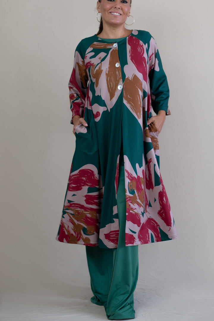 LUSET Long Dress with IKAT Print