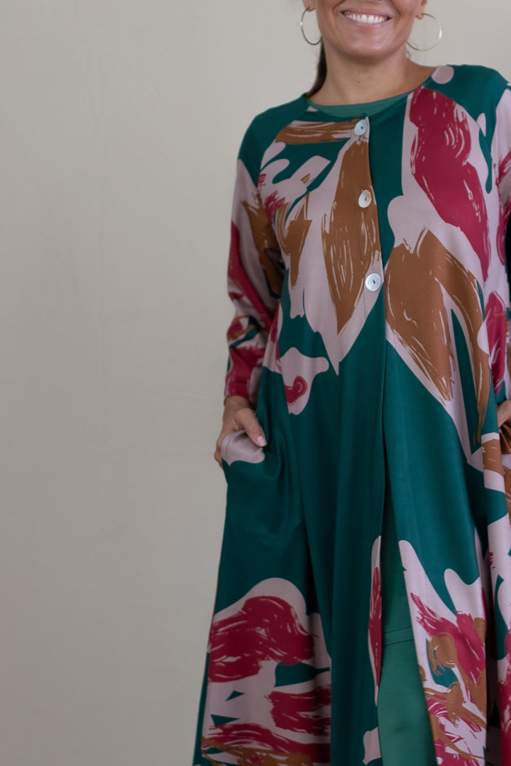 LUSET Long Dress with IKAT Print