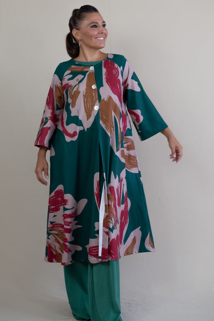 LUSET Long Dress with IKAT Print