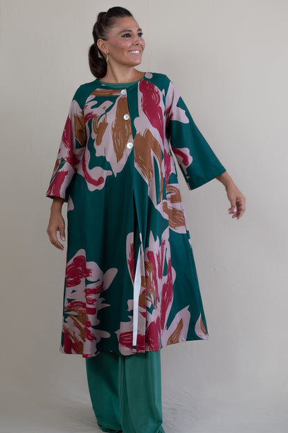 LUSET Long Dress with IKAT Print