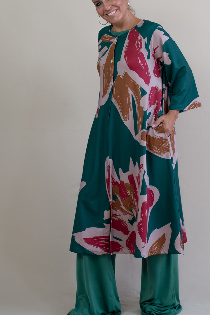 LUSET Long Dress with IKAT Print