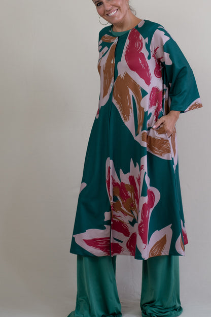 LUSET Long Dress with IKAT Print
