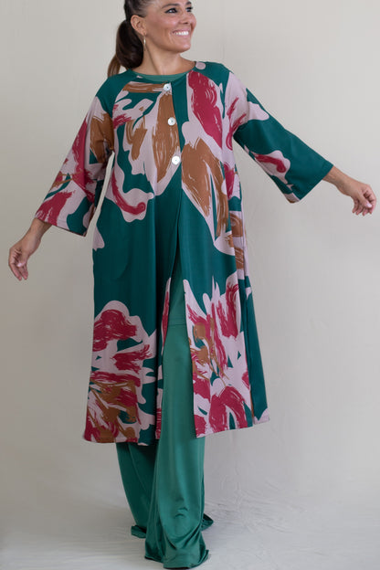 LUSET Long Dress with IKAT Print