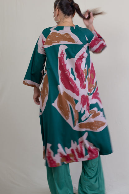 LUSET Long Dress with IKAT Print
