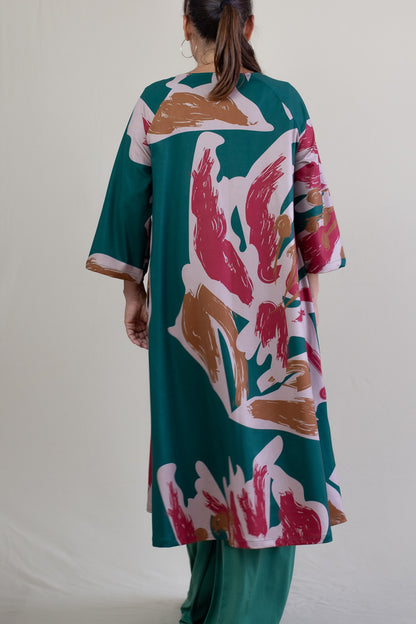 LUSET Long Dress with IKAT Print