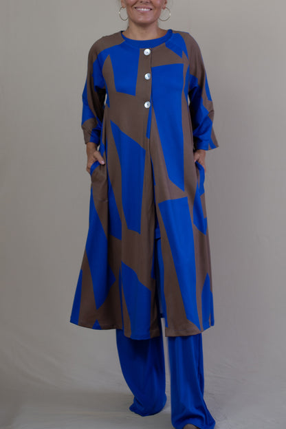 LUSET Long Dress with IKAT Print