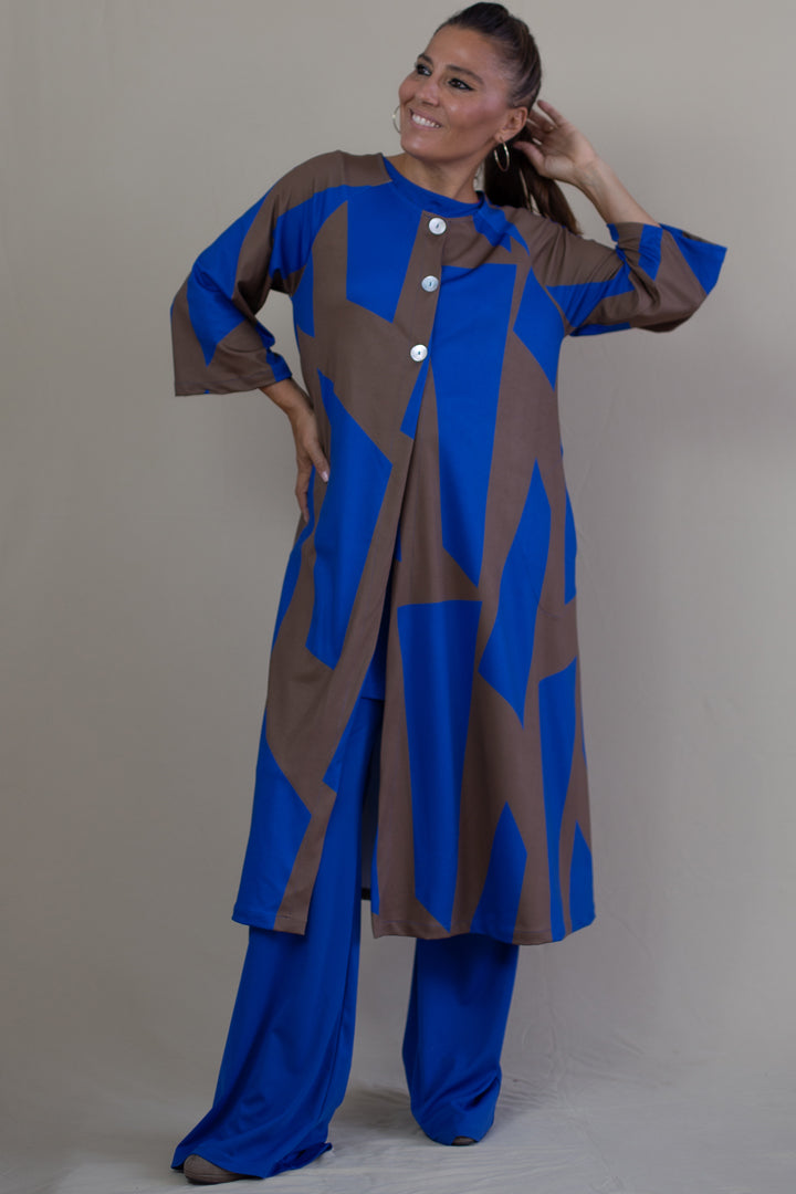 LUSET Long Dress with IKAT Print