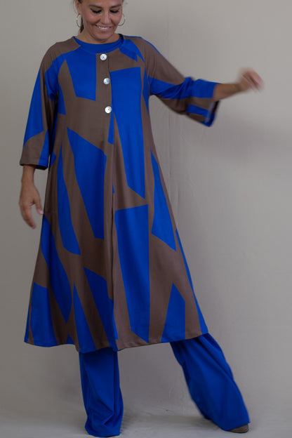 LUSET Long Dress with IKAT Print