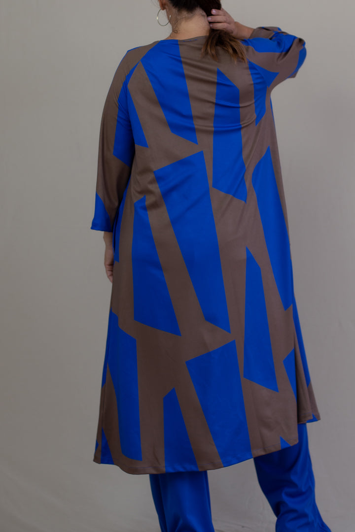 LUSET Long Dress with IKAT Print