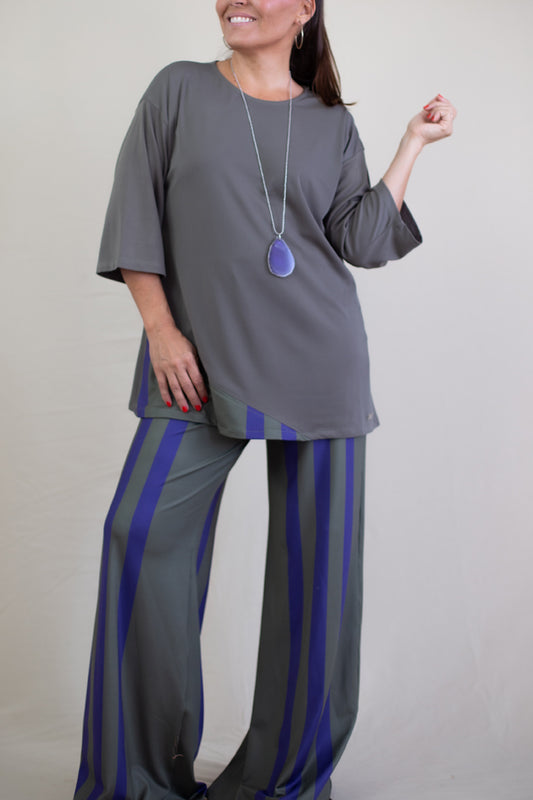 MANOLITA Trousers Geometric Curry Print