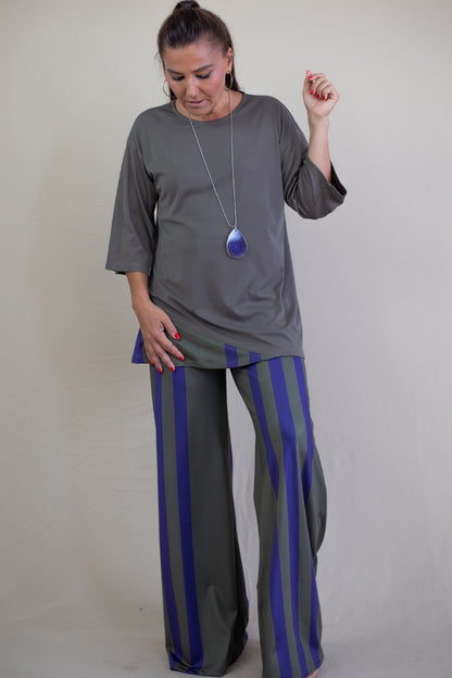 MANOLITA Trousers Geometric Curry Print