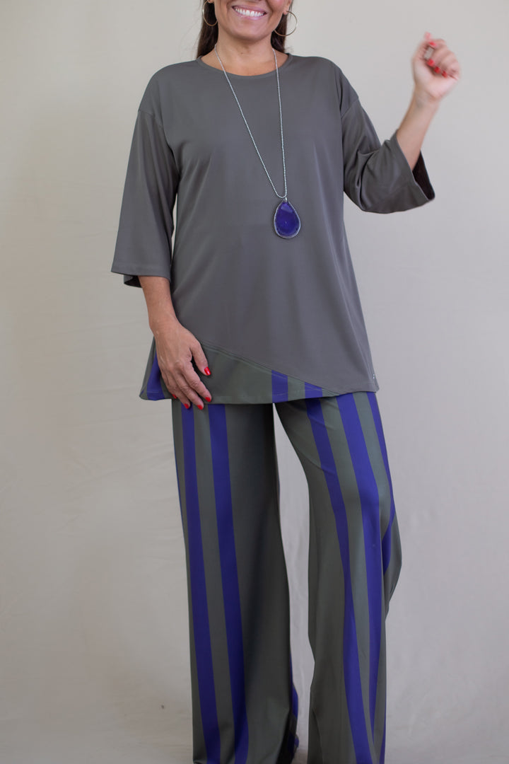 MANOLITA Trousers Geometric Curry Print