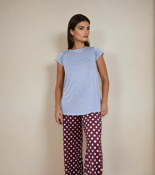 Top Evasé Manga Mini BEKA Modal Celeste