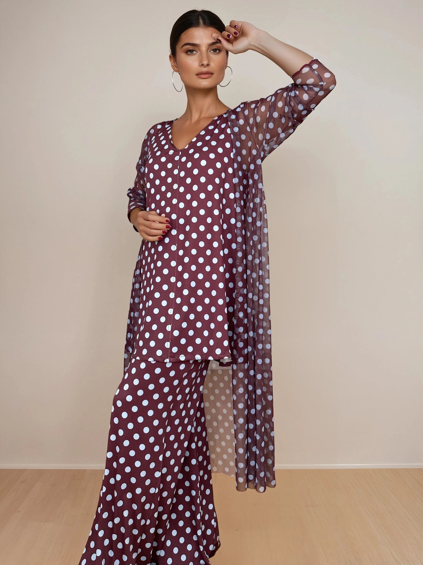 Cárdigan Ligero de Tul LULÚ Lunar Celeste Grana