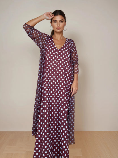 Cárdigan Ligero de Tul LULÚ Lunar Celeste Grana