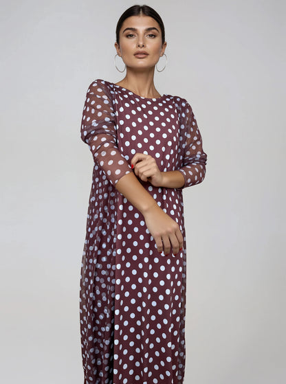 Cárdigan Ligero de Tul LULÚ Lunar Celeste Grana