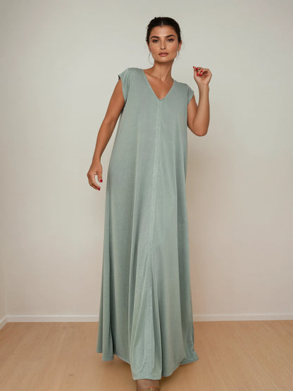 LUSET Long Dress with IKAT Print