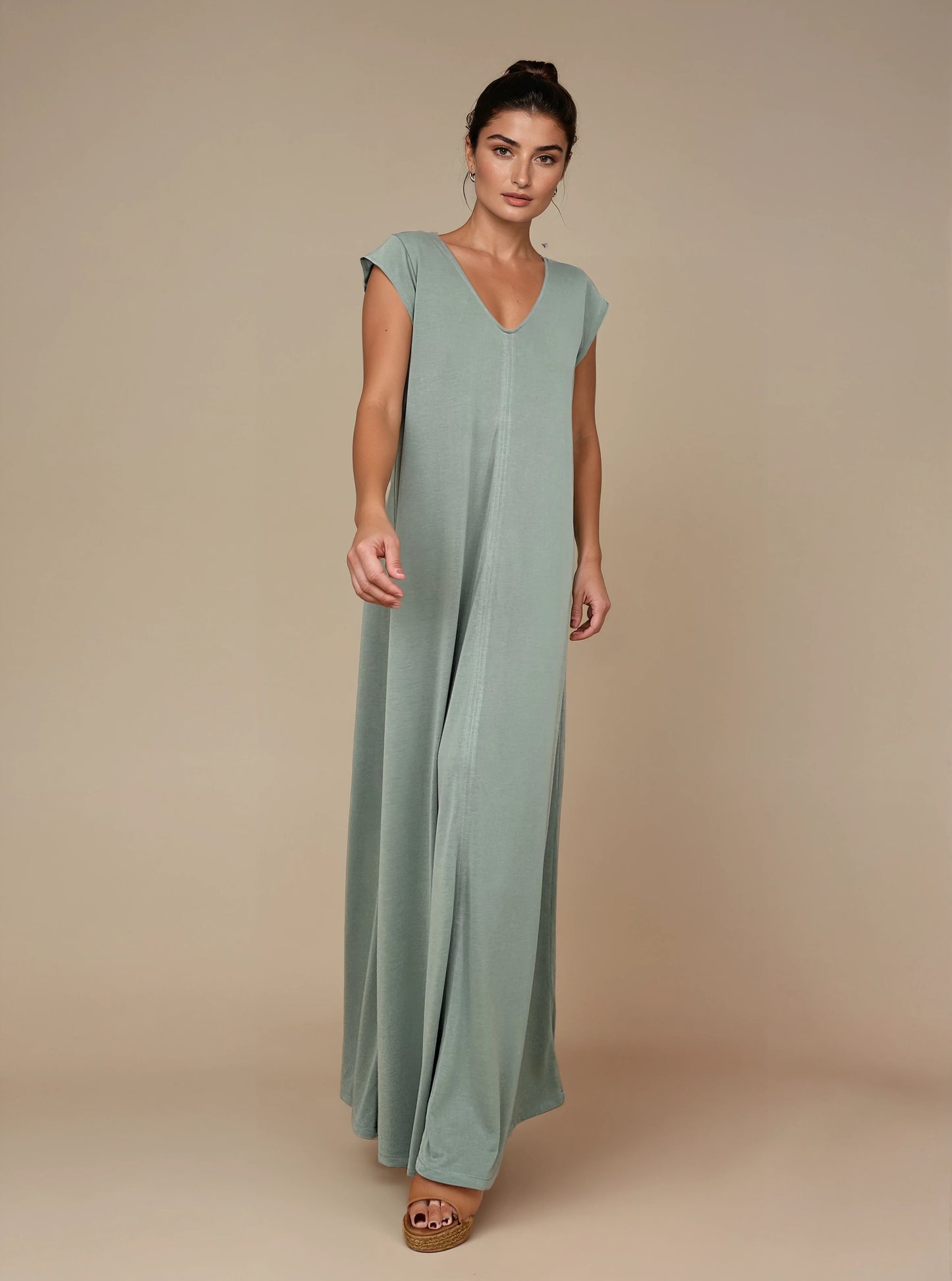 LUSET Long Dress with IKAT Print