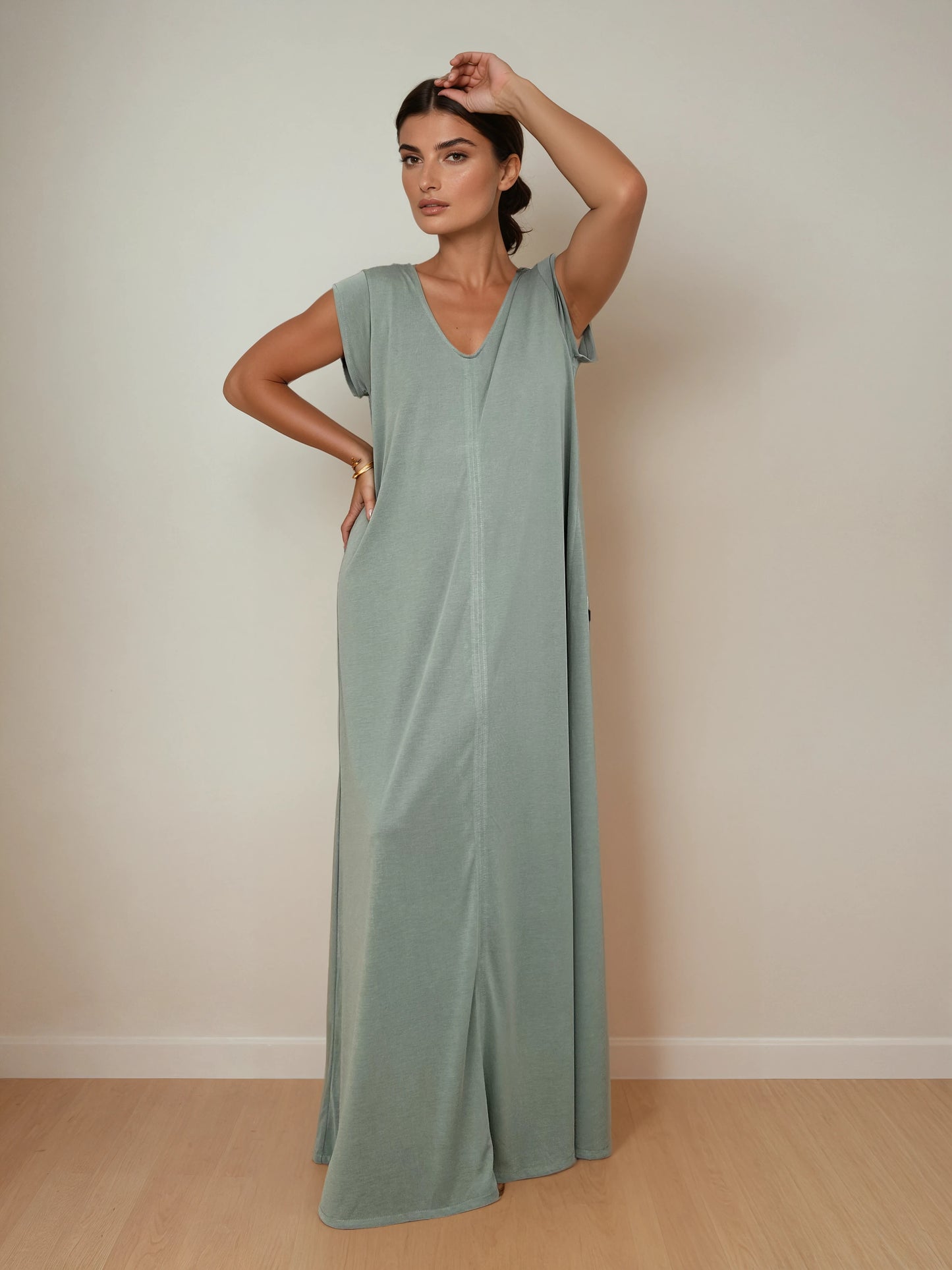 LUSET Long Dress with IKAT Print