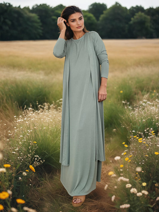 Cárdigan Ligero LULÚ Modal Verde Agua